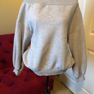 Off Shoulder Cropped Sweatshirt